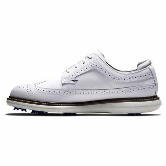 Men's Footjoy Traditions Spikes Golf Shoes White NZ-341947